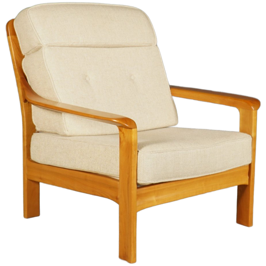 Vintage Deense Fauteuil – Notenhout – Jaren 60 1