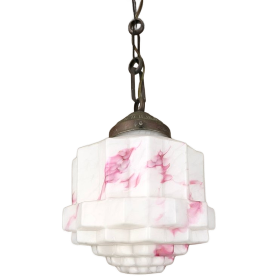 1920's Opaline Art Deco Hallamp 1