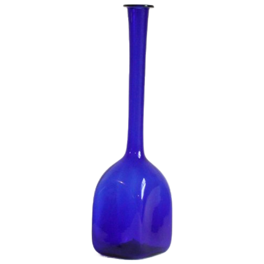 Tall Cobalt Blue Empoli Glass Vase 1