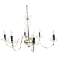 Stout Verlichting - Dutch Design - 6 Arms Kroonluchter - Murano Stijl - Vetri - Glas - Kristal -