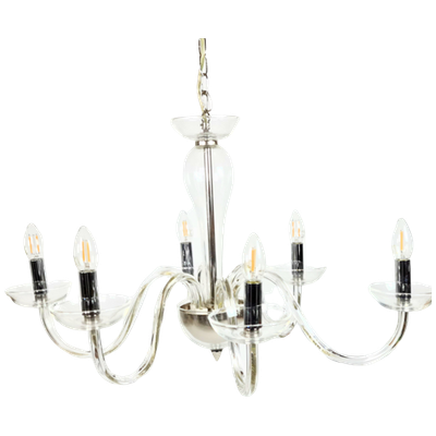 Stout Verlichting - Dutch Design - 6 Arms Kroonluchter - Murano Stijl - Vetri - Glas - Kristal -