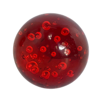 Handmade - Murano - Presse Papier / Paperweight - Red With Bubbles