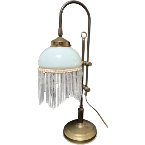 Verstelbare Lamp Met Kralenkapje, Totale Hoogte 54 Cm