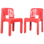 Joe Colombo Universal Stoelen Rood, 1960s thumbnail 1