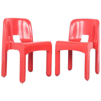 Joe Colombo Universal Stoelen Rood, 1960s