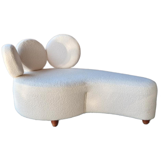 Vintage Chaise Longue Nieuw Bekleed Teddy Sofa 1