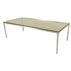 Vintage Postmodern Chroom En Glas Salontafel thumbnail 1