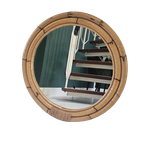 Vintage Ronde Rotan Spiegel Ø63 Cm – Boho Wandspiegel Met Naturel Frame thumbnail 1