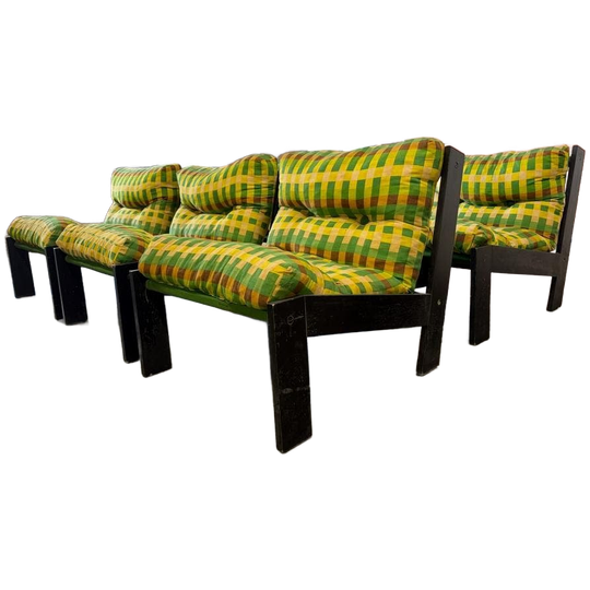 Vintage Groene Modulaire Eenzit / Lounge Stoel / Fauteuil 1