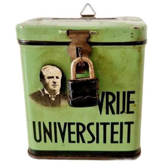 Antiek Zendings Blik Vrije Universiteit Blikje Spaarpot 1