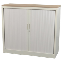 Roldeurkast Robberechts - Wit - 108 X 120 Cm - Eiken Naturel Topblad