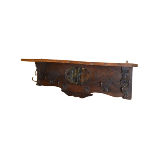 Antieke Eikenhouten Kapstok 1