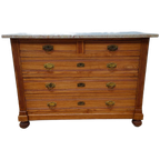 Vintage Antiek Dressoir Commode Ladekast Met Marmer Blad 810 thumbnail 1
