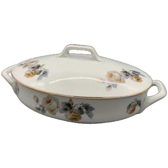 Grote Dekschaal Terrine Epiag Wille & Co Amsterdam Rozenprint 1