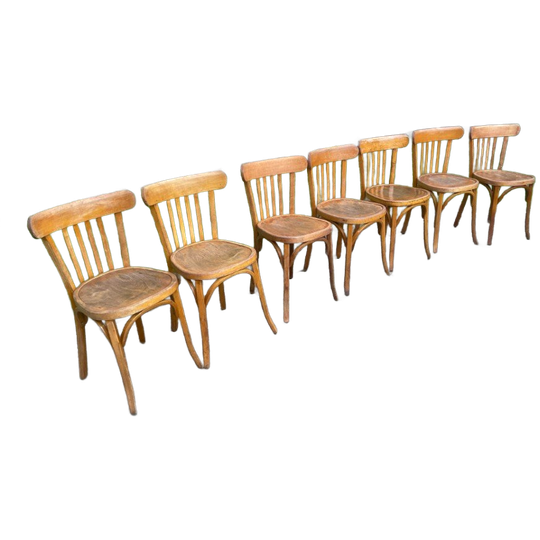 7X Baumann Bistro Stoelen Keukenstoelen Frans Jaren 50 1
