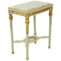 Antieke Vergulde Bijzettafel Console Groen Marmer Louis Xvi