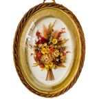 Vintage Droogbloemen Schilderij Rotan 1970’s thumbnail 1