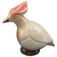 Porseleinen Art Deco Vogel Met Kuif