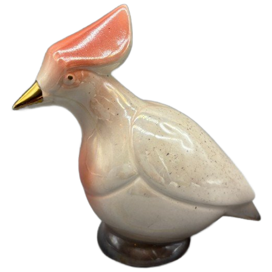 Porseleinen Art Deco Vogel Met Kuif 1
