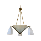 Plafondlamp Lamp 3 Arms Art Deco Jaren 30 Matglas Frans thumbnail 1