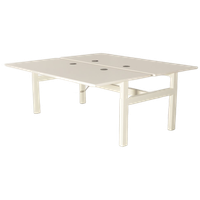 Solidesk Benchwerkplek, Wit Blad, 180 X 80 Cm (2X), Hoogte Verstelbaar Onderstel D.M.V. Handsling