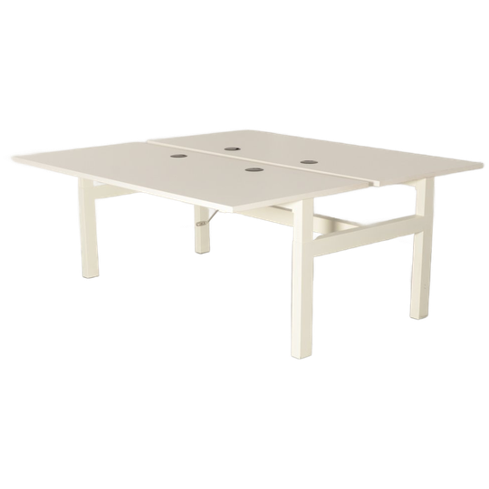 Solidesk Benchwerkplek, Wit Blad, 180 X 80 Cm (2x), Hoogte Verstelbaar Onderstel D.m.v. Handsling 1
