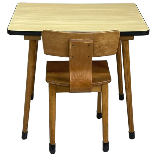 Vintage Schoolsetje Tafel En Stoeltje 1