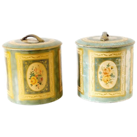 Set Van 2 Brocante Blikken Engelse Blikken Bussen