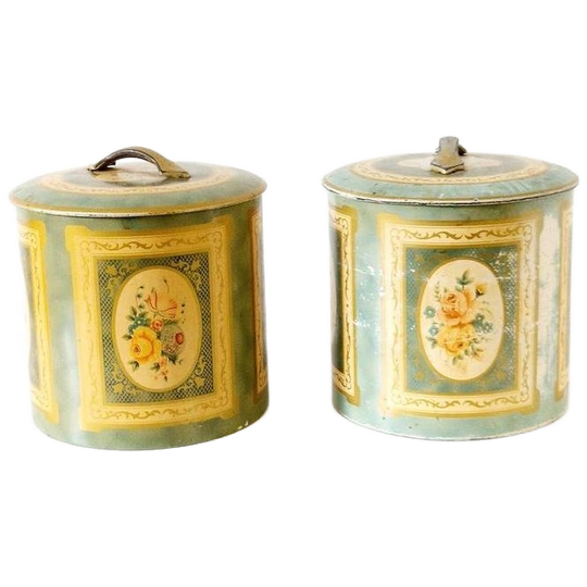 Set Van 2 Brocante Blikken Engelse Blikken Bussen 1