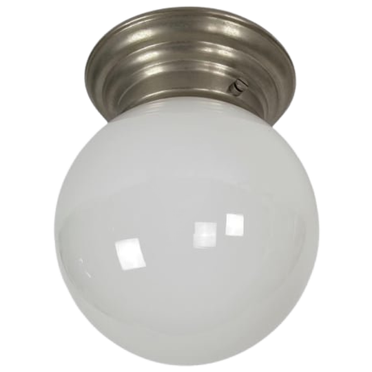 Giso Gispen - Bauhaus - Plafonniere - Opaline - Nikkel - 80's 1