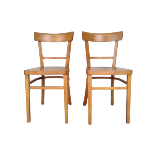 2X Beukenhouten Stoelen Jaren '60