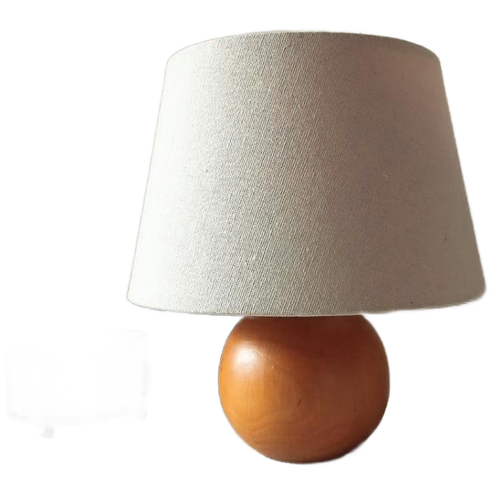 Vintage Tafellamp Bol Hout Bollamp 1