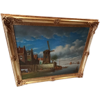 Jan Peypers "Bij Dordrecht" 1871-1950. Groot Werk. thumbnail 1