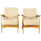 Set Deense Lougefauteuils – Notenhout – Jaren 60 thumbnail 1