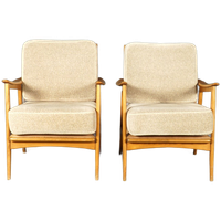 Set Deense Lougefauteuils – Notenhout – Jaren 60