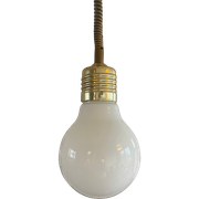 Popart Postmoderne Lamp, Grote Lampenpit / Bulb / Gloeilamp, Jaren 80 Wit Met Goud Lamp