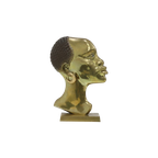 Solid Brass Sculpture African Woman 1950S thumbnail 1