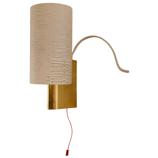 Vintage Wandlamp Wandlampje Lamp Messing Glas Retro 1