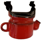 Vintage Hangpot Rode Keramieke Bloempot thumbnail 1