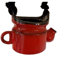 Vintage Hangpot Rode Keramieke Bloempot