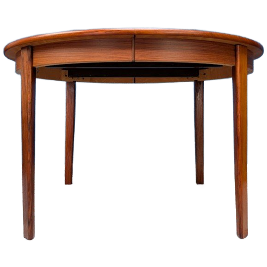 Vintage Verlengbare Ronde Eettafel, Deens Design, Jaren 60 1