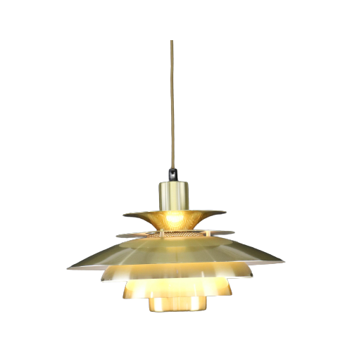 Zeldzame Jeka Metaltryk Verona Deense Hanglamp | Kurt Wiborg | Lamp Uit De Jaren 70 | Type 209605