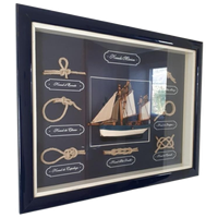 Maritime Boot Knoop Schilderij Vitrine Showkast Wandkast
