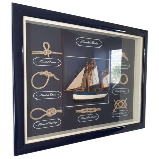 Maritime Boot Knoop Schilderij Vitrine Showkast Wandkast 1
