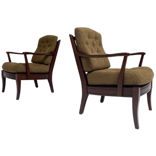 Opnieuw Gestoffeerde Zweedse Fauteuil Van Engens, 1970's 1