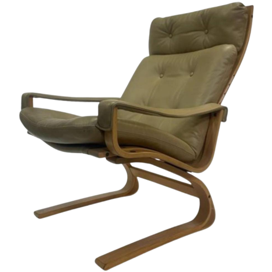 Vintage Fauteuil Design Jaren 70 Leer Deens 1
