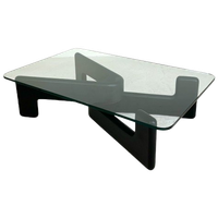 Vintage Salontafel Met Organische Zwarte Houten Basis, Jaren 70
