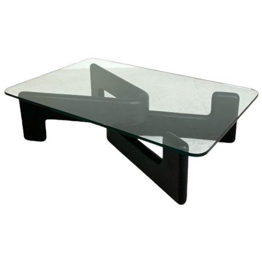 Vintage Salontafel Met Organische Zwarte Houten Basis, Jaren 70 1