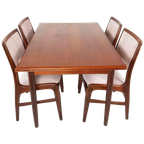Vintage Teakhouten Uitschuifbare Eettafel | Tafel thumbnail 1