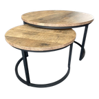 Salontafel Lunata (set Van 2) Oriënt Decor Frame Zwart thumbnail 1